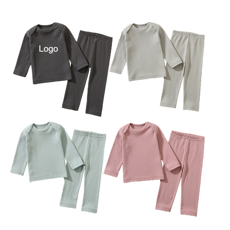 コットンOネックソリッドコットンチルドレンボーイズガールズ服