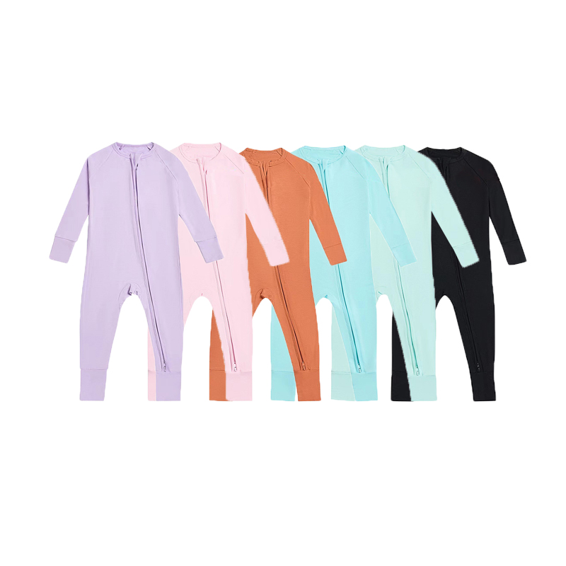 Bamboo Baby Pajamas Zipper Footie Pajamas Romper-ja